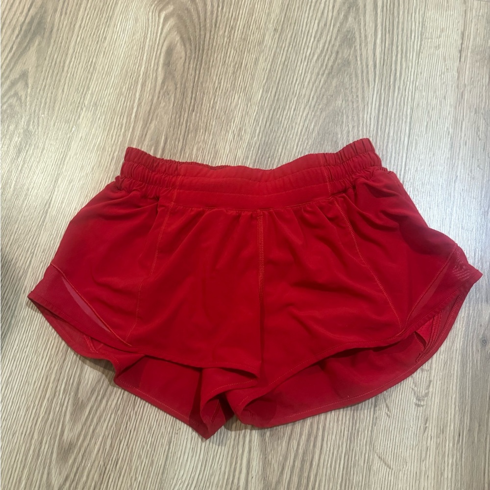 lululemon athletica Vibrant Red Athletic Shorts
